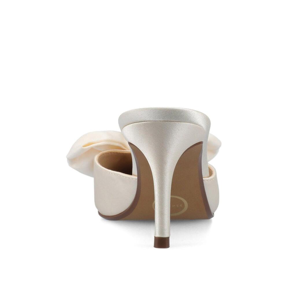 NWT🧡Journee Collection - Ivory Tiarra Satin Bow Mule - 7.5 - Picture 5 of 6